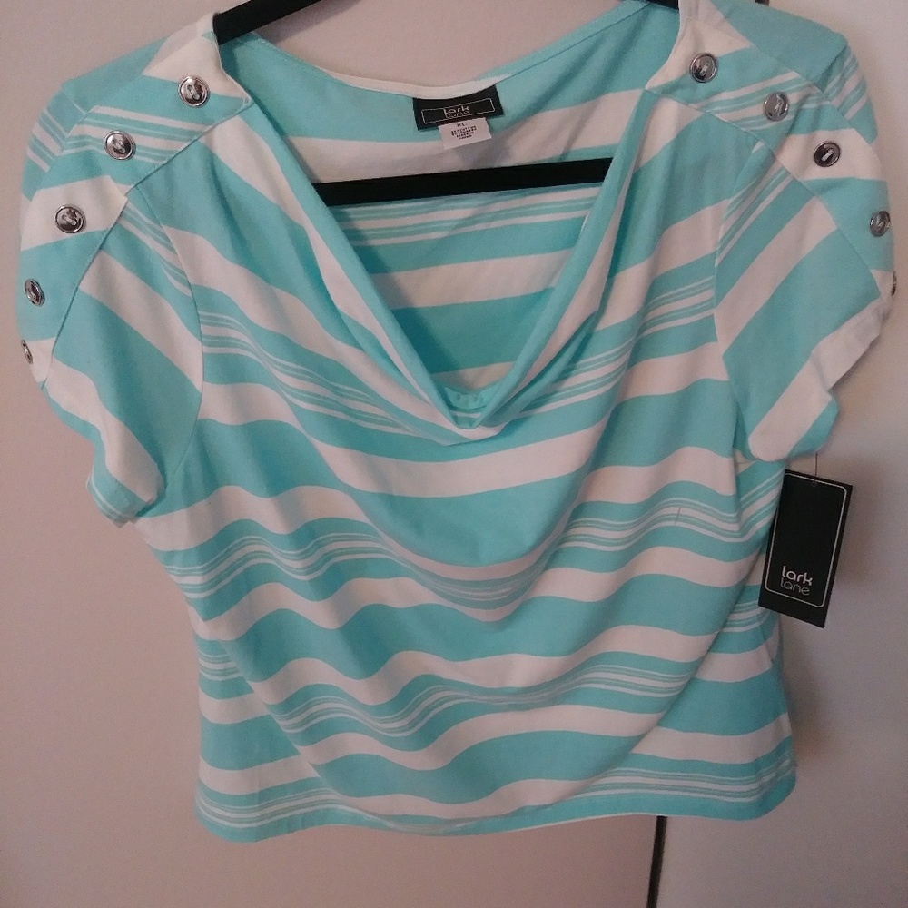 NWT. Mid length shirt. Cowl neck.